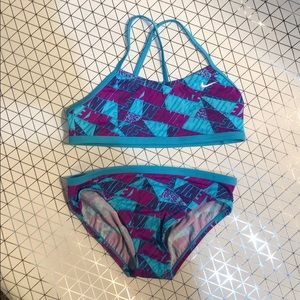 Nike Girls 2 Piece Swimsuit Size M or 9-10